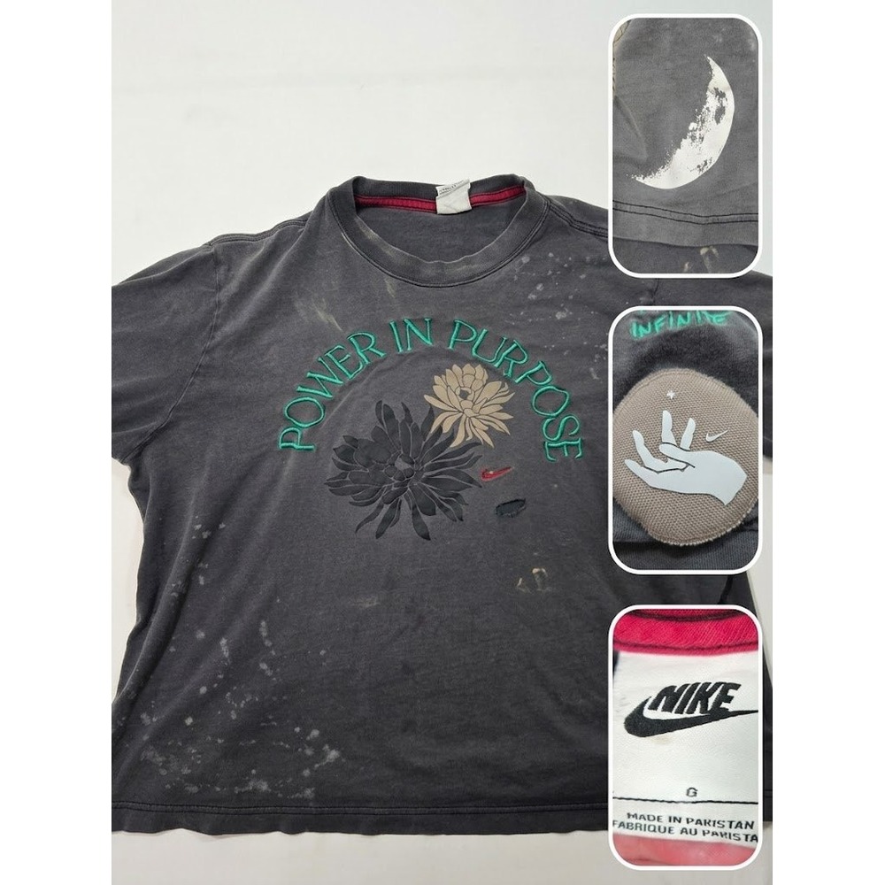 Nike Power In Purpose Thrashed Graphic T Shirt Mens Large Grunge Streetwear
